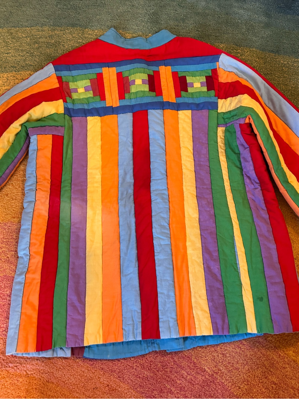 Amazing rainbow quilted jacket handmade vintage 🌈 🌈 ✨ - Picture 12 of 16